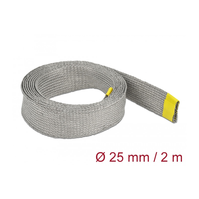 Delock Geflechtschlauch zur EMV Abschirmung dehnbar 2 m x 25 mm