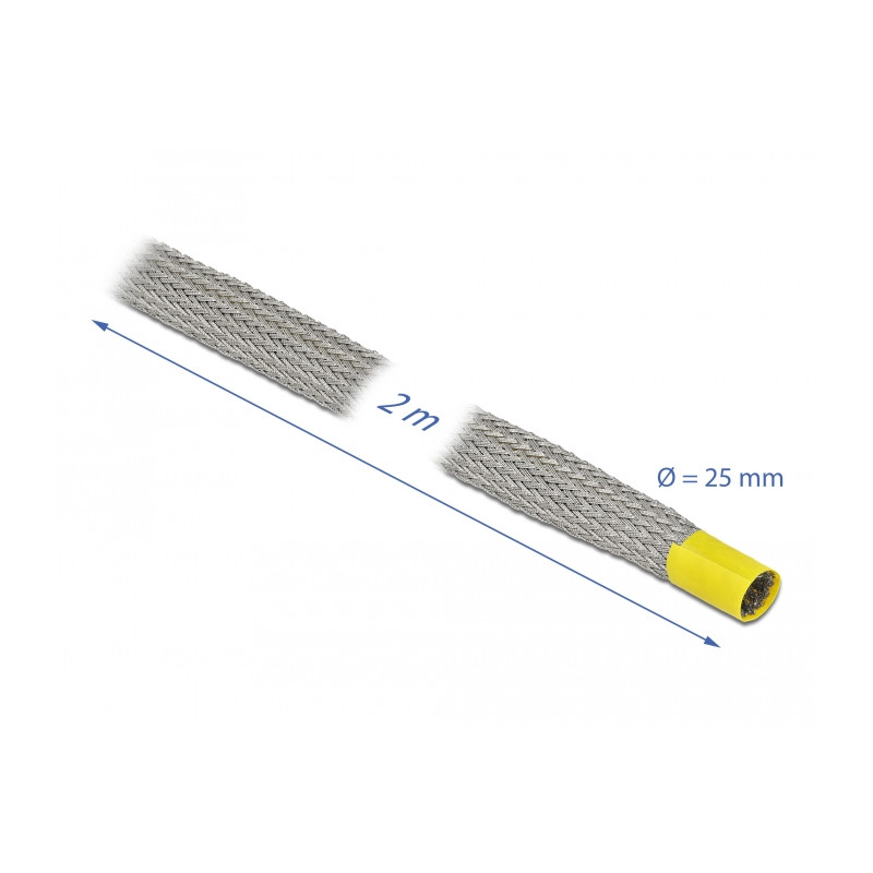 Delock Geflechtschlauch zur EMV Abschirmung dehnbar 2 m x 25 mm