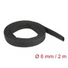 Delock Gewebeschrumpfschlauch 2 m x 6 mm Schrumpfungsrate 2:1 schwarz