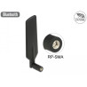 Delock LTE Antenne Dualband WLAN ac/a/b/g/n RP-SMA Stecker 1 - 4 dBi omnidirektional drehbar mit Kippgelenk schwarz