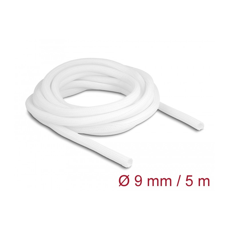 Delock Geflechtschlauch selbstschließend 5 m x 9 mm weiß