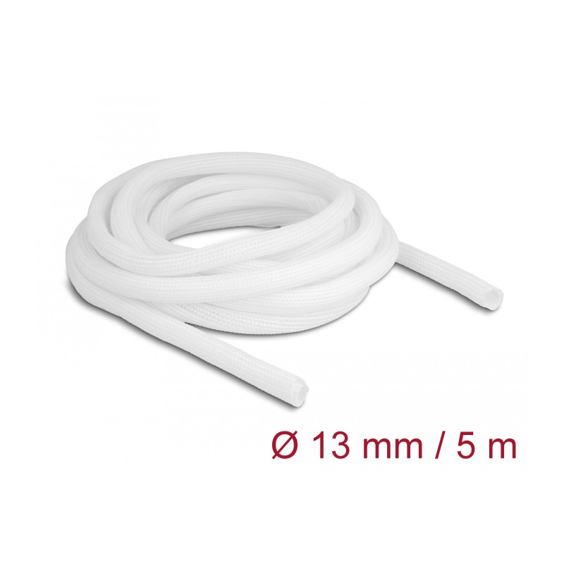 Delock Geflechtschlauch selbstschließend 5 m x 13 mm weiß