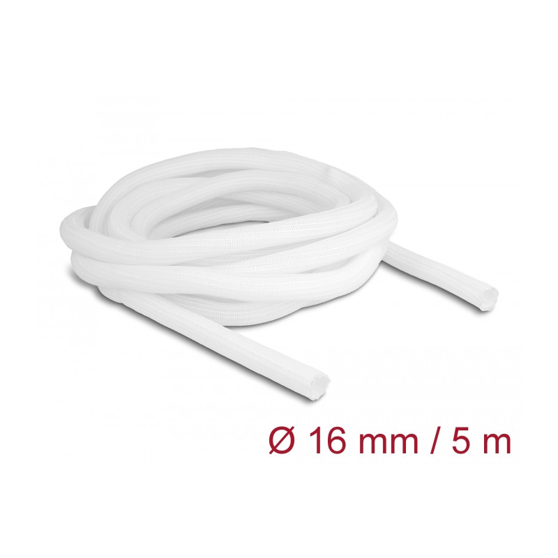 Delock Geflechtschlauch selbstschließend 5 m x 16 mm weiß