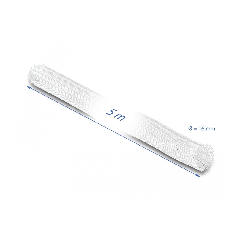 Delock Geflechtschlauch selbstschließend 5 m x 16 mm weiß
