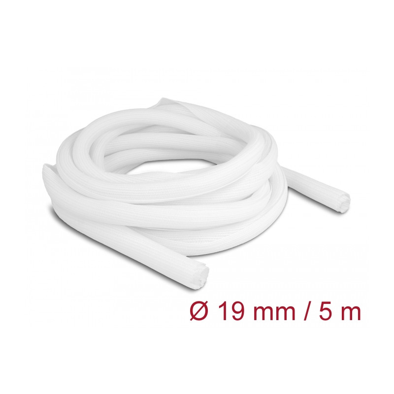 Delock Geflechtschlauch selbstschließend 5 m x 19 mm weiß