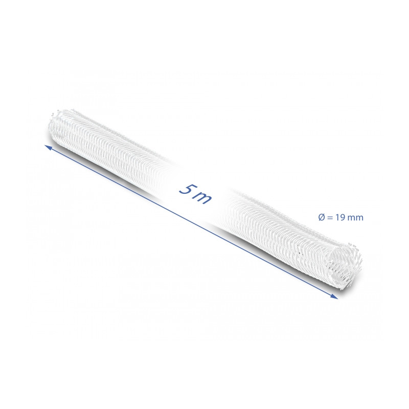 Delock Geflechtschlauch selbstschließend 5 m x 19 mm weiß