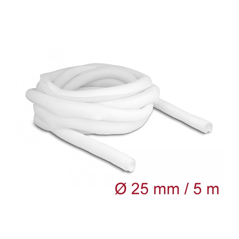 Delock Geflechtschlauch selbstschließend 5 m x 25 mm weiß