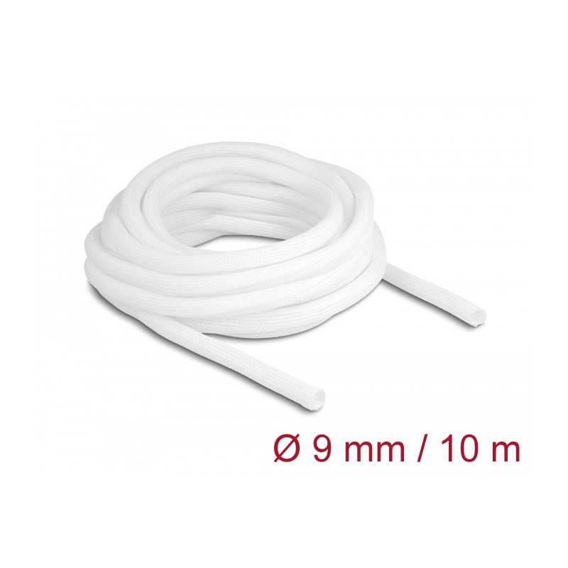 Delock Geflechtschlauch selbstschließend 10 m x 9 mm weiß