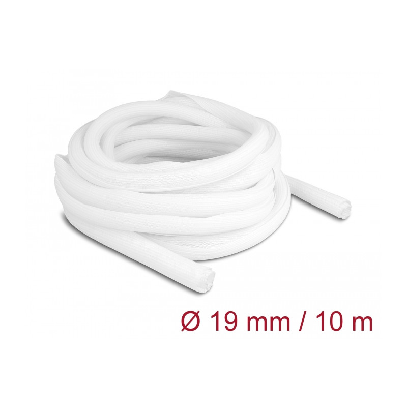 Delock Geflechtschlauch selbstschließend 10 m x 19 mm weiß