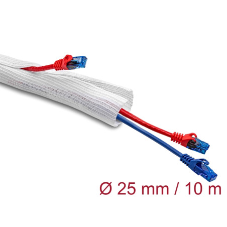 Delock Geflechtschlauch selbstschließend 10 m x 25 mm weiß