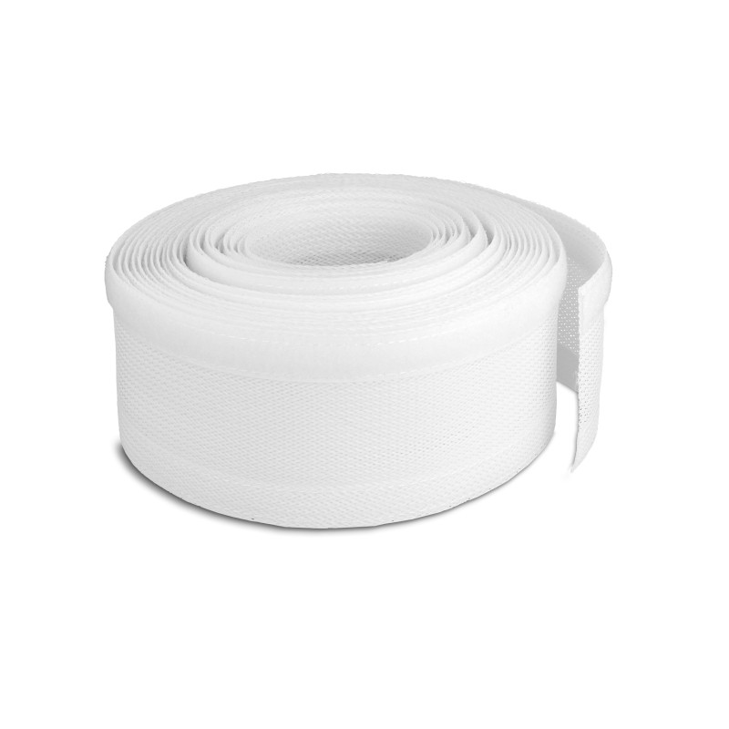 Delock Geflechtschlauch mit Klettverschluss 10 m x 32 mm weiß