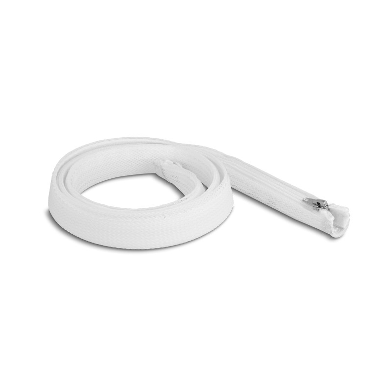 Delock Geflechtschlauch mit Reißverschluss hitzebeständig 1 m x 20 mm weiß