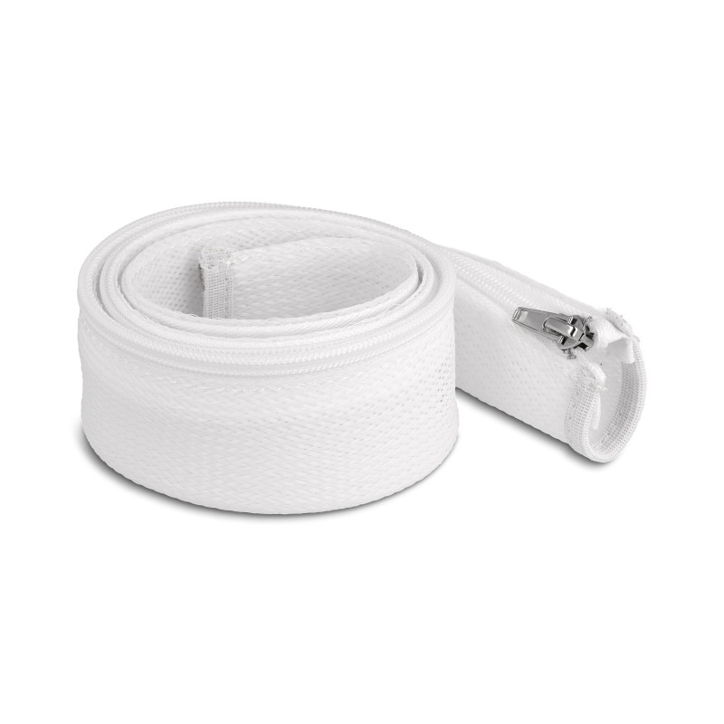 Delock Geflechtschlauch mit Reißverschluss hitzebeständig 1 m x 50 mm weiß