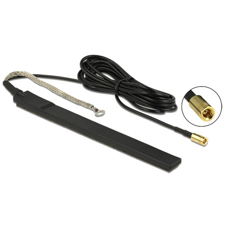 Delock DAB+ Antenne SMB Stecker 23 dBi aktiv omnidirektional schwarz Klebemontage outdoor