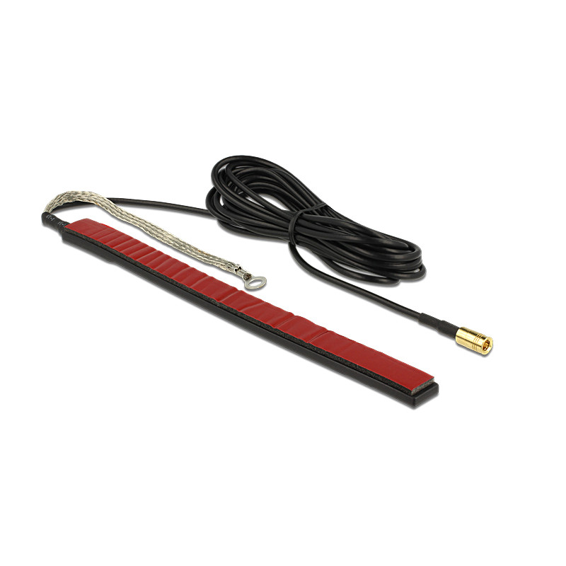 Delock DAB+ Antenne SMB Stecker 23 dBi aktiv omnidirektional schwarz Klebemontage outdoor