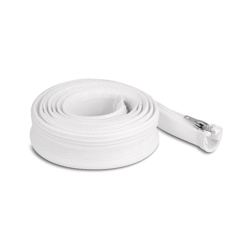 Delock Geflechtschlauch mit Reißverschluss hitzebeständig 2 m x 30 mm weiß