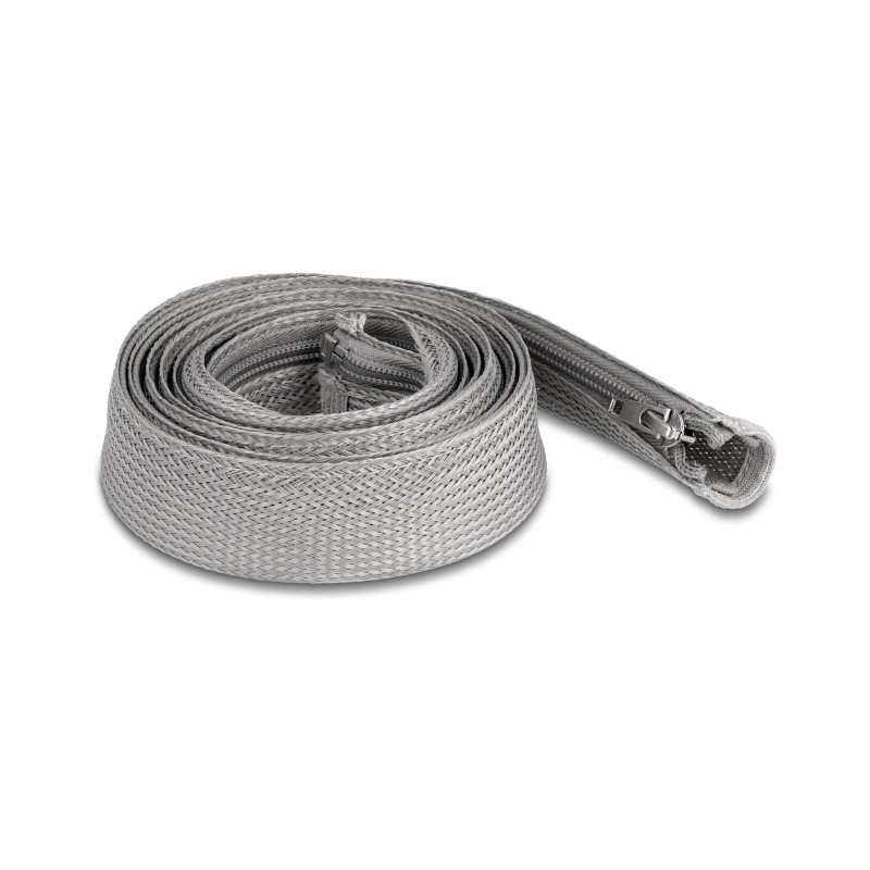 Delock Geflechtschlauch mit Reißverschluss hitzebeständig 2 m x 30 mm grau