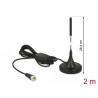 Delock DAB+ Antenne F Stecker 21 dBi aktiv starr omnidirektional mit magnetischem Standfuß RG-174 2 m schwarz