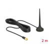 Delock LTE / GSM / UMTS Antenne SMA Stecker 3 dBi starr omnidirektional mit magnetischem Standfuß und Anschlusskabel RG-174 2 m 