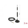 Delock GSM Antenne Quadband SMA Stecker 5 dBi starr omnidirektional mit magnetischem Standfuß und Anschlusskabel RG-58 3 m outdo