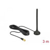 Delock GSM / UMTS / LTE Antenne SMA Stecker 2,5 dBi starr omnidirektional mit magnetischem Standfuß und Anschlusskabel RG-174 3 