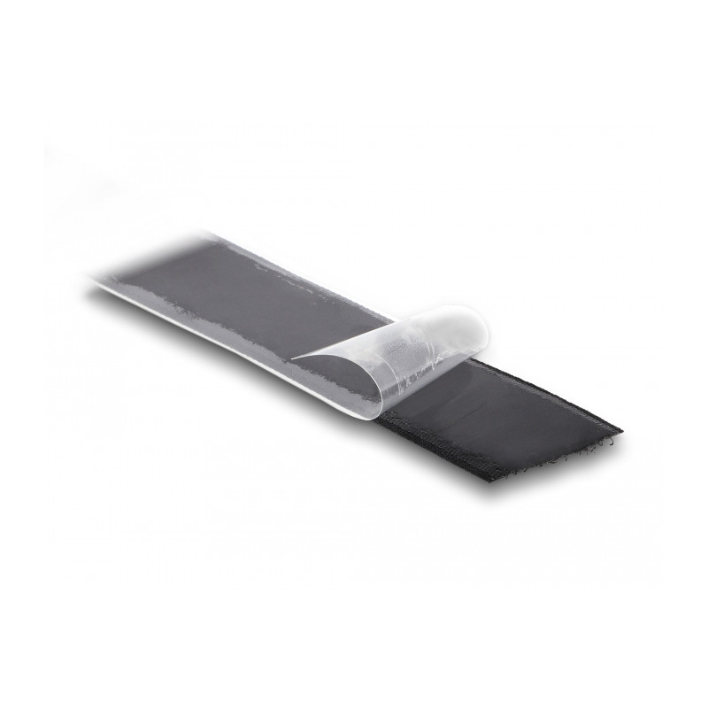 Delock Strapazierfähiges Klettband selbstklebend mit Haft- und Flauschband L 15 m x B 25 mm schwarz