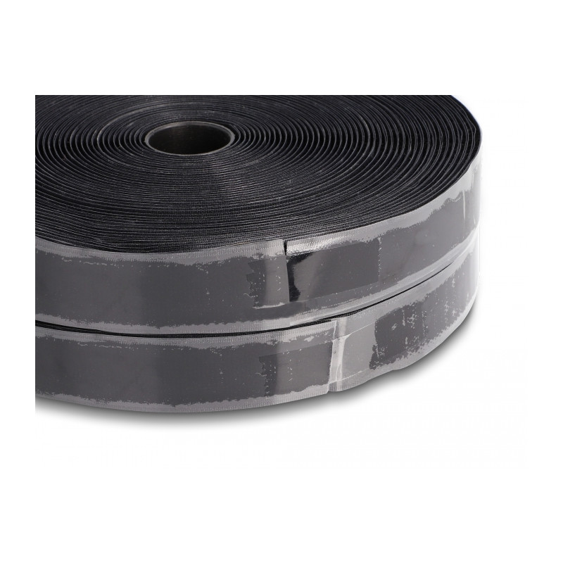 Delock Strapazierfähiges Klettband selbstklebend mit Haft- und Flauschband L 15 m x B 25 mm schwarz