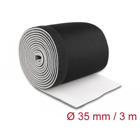 Delock Kabelschlauch Neopren flexibel mit Klettverschluss 3 m x 135 mm schwarz / weiß