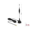 Delock GSM Antenne SMA Stecker 5 dBi starr omnidirektional mit magnetischem Standfuß und Anschlusskabel RG-174 3 m outdoor schwa