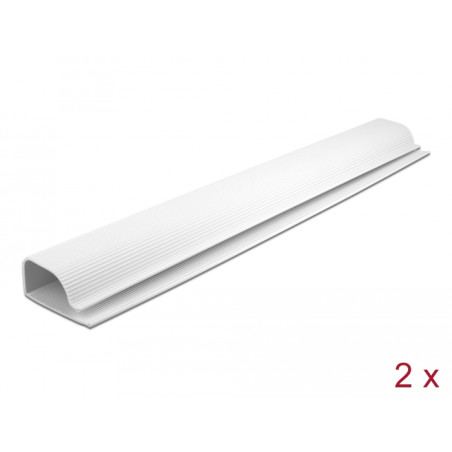 Delock Kabelkanal für Untertischmontage 63 x 28 mm - Länge 400 mm 2 Stück weiß