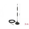 Delock LTE Antenne SMA Stecker 7 dBi starr omnidirektional mit magnetischem Standfuß und Anschlusskabel RG-58 3 m outdoor schwar