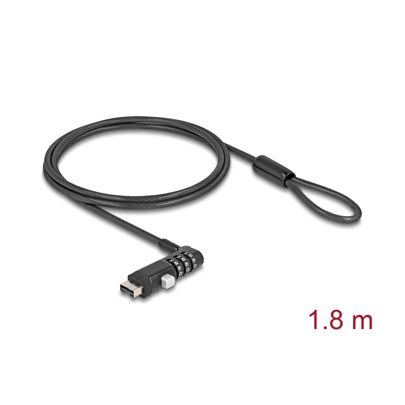Navilock Notebook Sicherungskabel für USB Typ-A Buchse mit Zahlenschloss