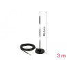 Delock GSM Antenne SMA Stecker 7 dBi starr omnidirektional mit magnetischem Standfuß und Anschlusskabel RG-58 3 m outdoor schwar
