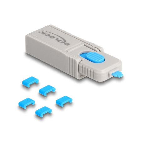 Delock USB Type-C™ Port Blocker Set für USB Type-C™ Buchsen 5 Stück + Verschlusswerkzeug