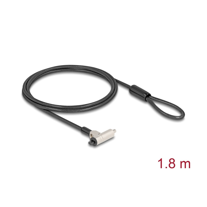 Navilock Notebook Sicherungskabel mit Schlüssel für Kensington Slot 3 x 7 mm oder Nano Slot 2,5 x 6 mm - Slim