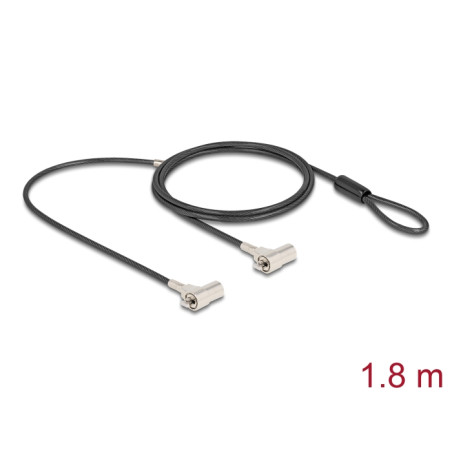 Navilock Dual Notebook Sicherungskabel mit Schlüssel für zwei Kensington Slots 3 x 7 mm