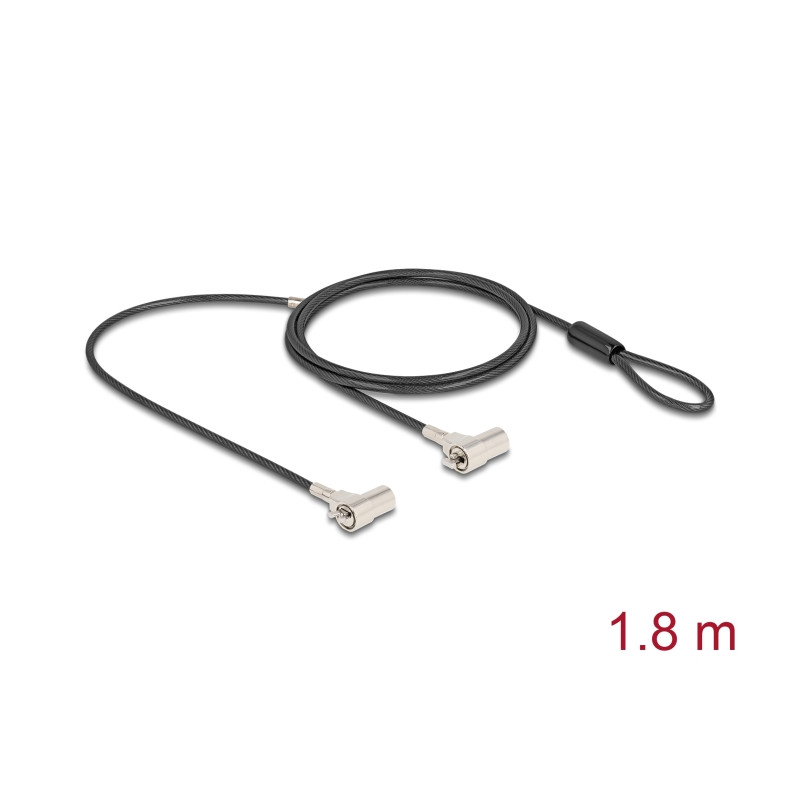 Navilock Dual Notebook Sicherungskabel mit Schlüssel für Kensington Slot 3 x 7 mm und Nano Slot 2,5 x 6 mm