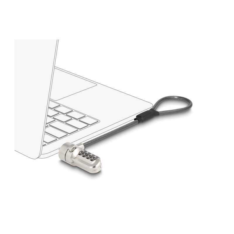 Navilock Notebook Sicherungskabel mit Zahlenschloss 15,2 cm für Kensington Slot 3 x 7 mm