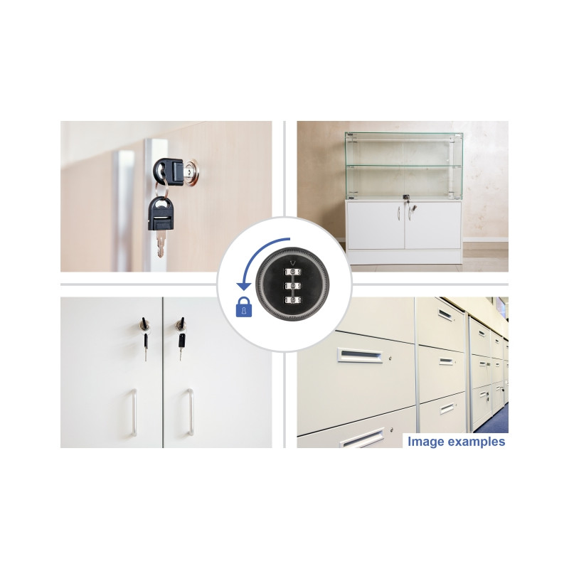 Navilock Zylinder Hebelschloss für Geräteschränke mit Zahlencode - 16 x 19 mm / 0-(-90)