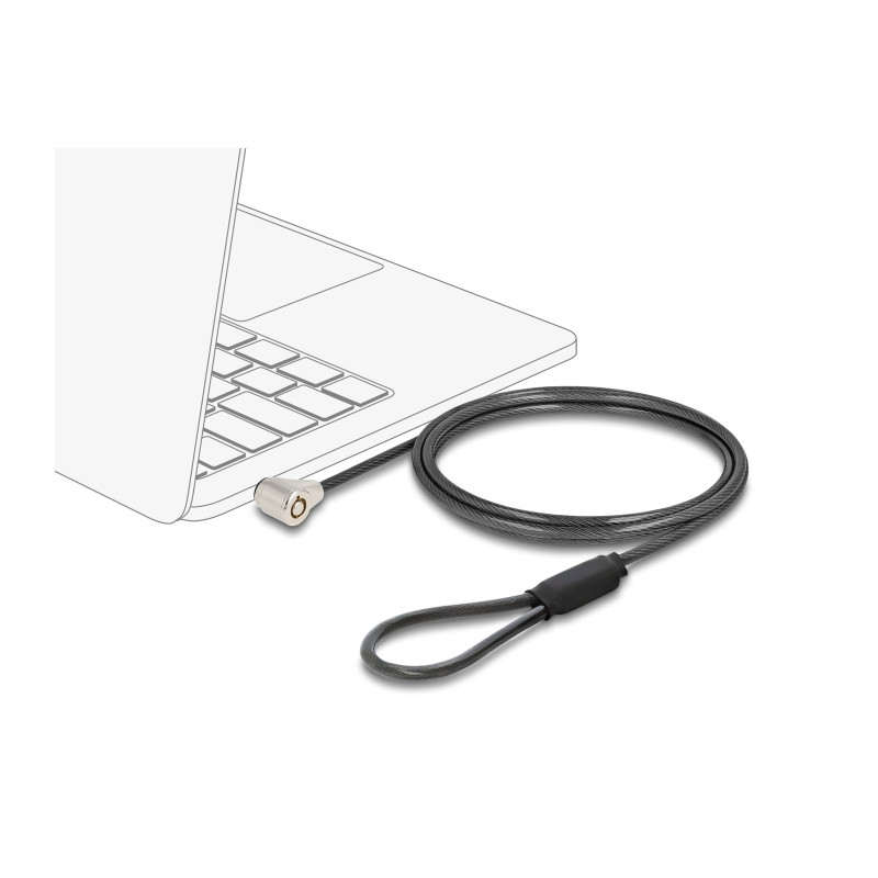 Navilock Laptop Schloss mit Schlüssel für Standard Kensington Slot - kurzer Verriegelungskopf