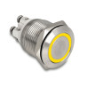 Delock Drucktaster zum Einbau 19 mm 4 x Schraubklemme LED tastend gelb