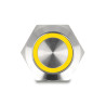 Delock Drucktaster zum Einbau 19 mm 4 x Schraubklemme LED tastend gelb