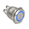 Delock Drucktaster zum Einbau 19 mm 4 x Schraubklemme LED tastend blau