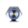 Delock Drucktaster zum Einbau 19 mm 4 x Schraubklemme LED tastend blau