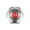 Delock Drucktaster zum Einbau 12 mm 4 x Lötanschluss LED rot Powersymbol tastend