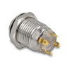 Delock Drucktaster zum Einbau 12 mm 4 x Lötanschluss LED grüner Punkt tastend