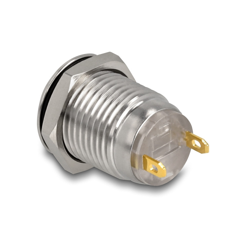 Delock Drucktaster zum Einbau 12 mm 2 x Lötanschluss tastend