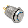 Delock Drucktaster zum Einbau 12 mm 4 x Lötanschluss LED tastend blau