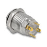 Delock Drucktaster zum Einbau 12 mm 4 x Lötanschluss LED tastend blau