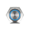 Delock Drucktaster zum Einbau 12 mm 4 x Lötanschluss LED tastend blau